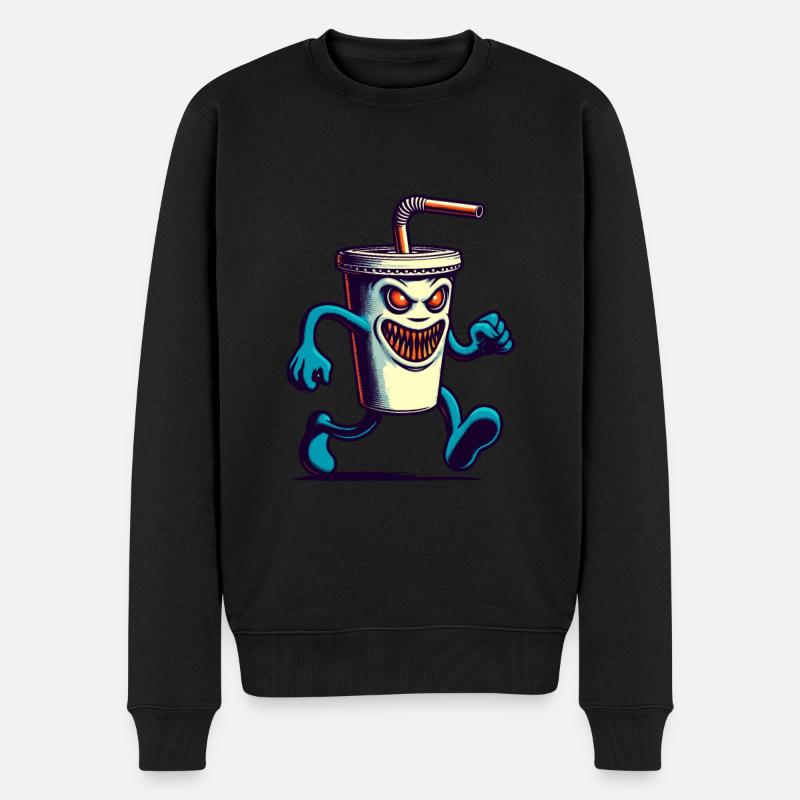 Unheimlicher Monster Trinkbecher Getränke - Männer Premium Bio Pullover - Schwarz