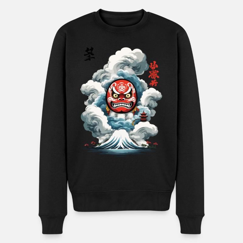 Esthétique japonaise Daruma Yokai Design - Pull Premium bio Homme - noir