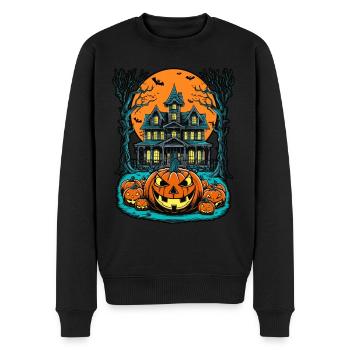 Spooky Haunted House Spooky Haunted Villa - Men's Premium Organic Jumper - black - Front - Nico (187cm)