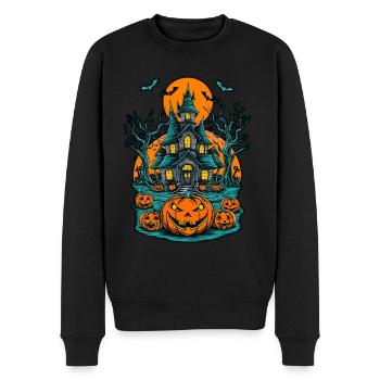 Spooky Haunted House Spooky Haunted Villa - Men's Premium Organic Jumper - black - Front - Nico (187cm)