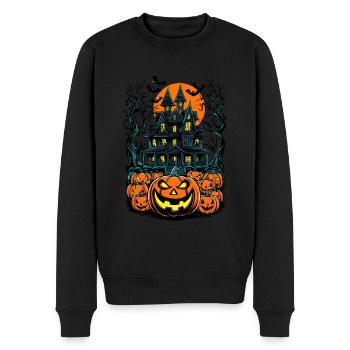 Spooky Haunted House Spooky Haunted Villa - Men's Premium Organic Jumper - black - Front - Nico (187cm)