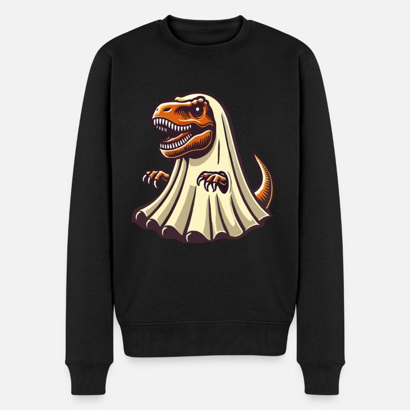 Mignon Dinosaure Fantôme Drôle T-Rex - Pull Premium bio Homme - noir