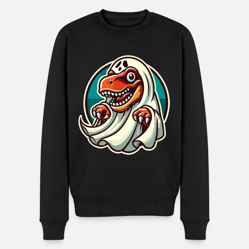 Mignon Dinosaure Fantôme Drôle T-Rex - Pull Premium bio Homme - noir
