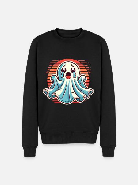 Sad Ghost Cute Weeping Ghosts - Men's Premium Organic Jumper - black