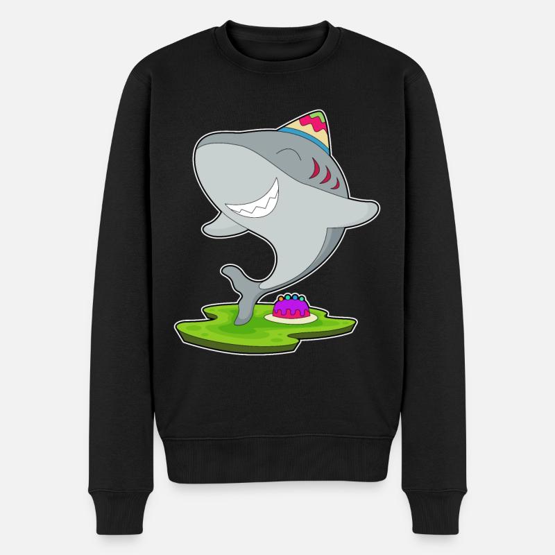 Gâteau d’anniversaire requin - Pull Premium bio Homme - noir