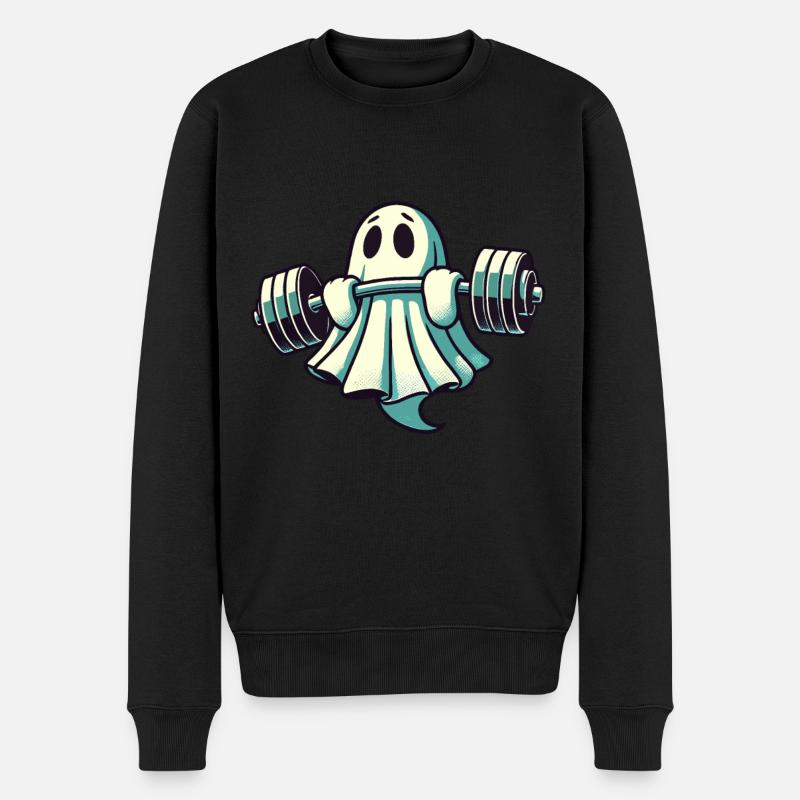 Musculation Ghost Drôle Gym Ghost - Pull Premium bio Homme - noir
