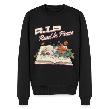 Drôle d’amateur de livres Design Lecture en paix - Pull Premium bio Homme - noir - Devant - Nico (187cm)