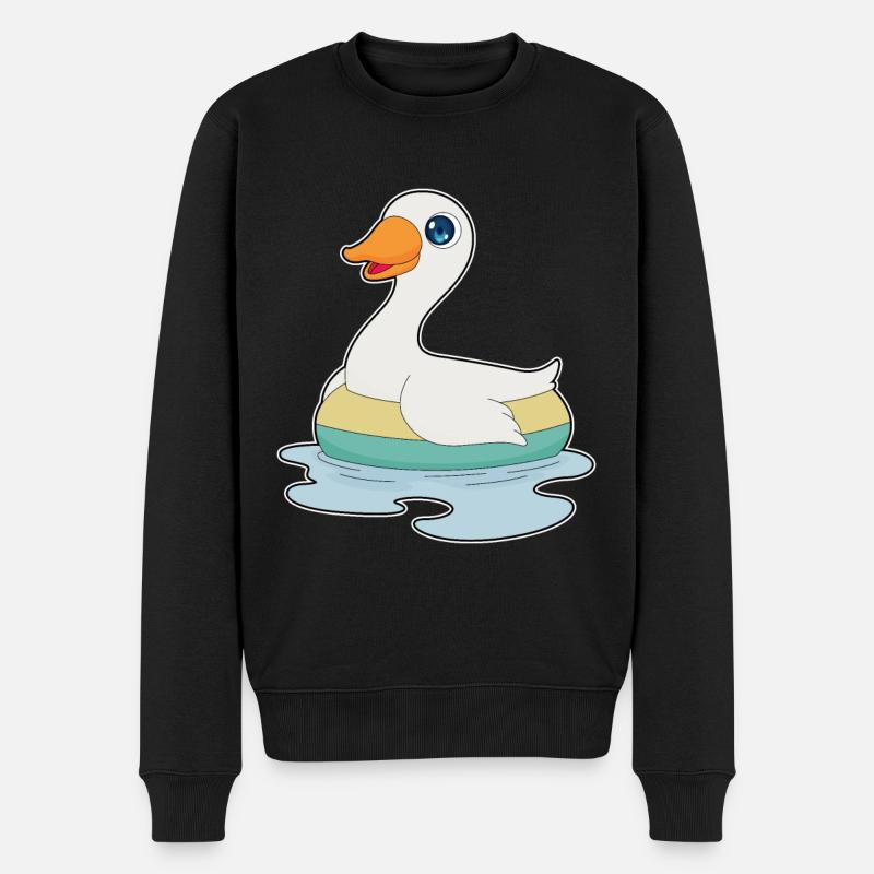 Ente Schwimmen Schwimmring - Männer Premium Bio Pullover - Schwarz