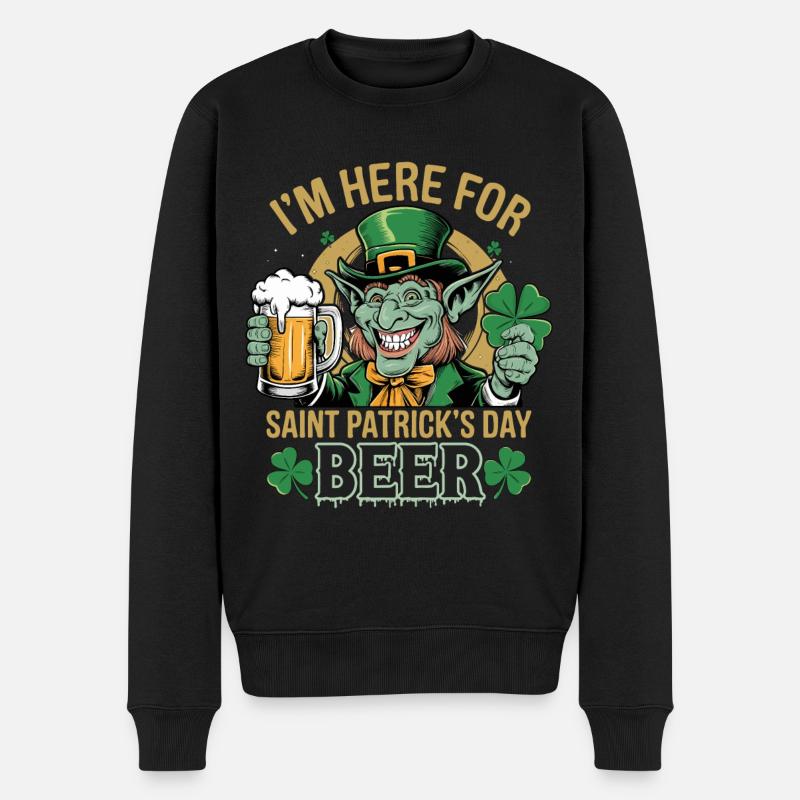 Saint-Patrick Bière Leprechaun Kobold Bier - Pull Premium bio Homme - noir