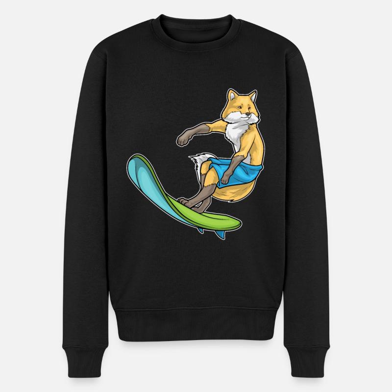 Fox Surfer Surfboard - Men's Premium Organic Jumper - black