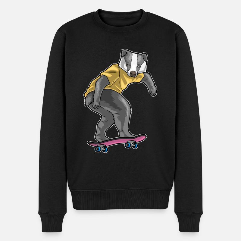 Badger Skater Skateboard - Pull Premium bio Homme - noir