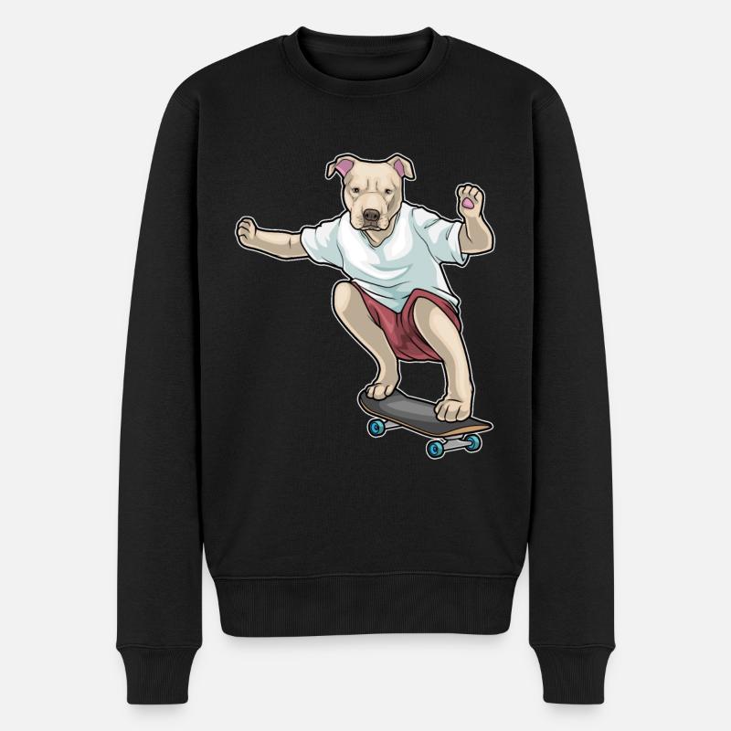 Pitbull Skater Skateboard - Pull Premium bio Homme - noir