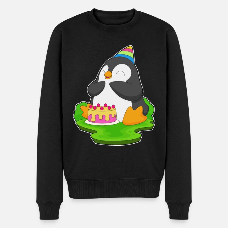 Gâteau d’anniversaire pingouin - Pull Premium bio Homme - noir