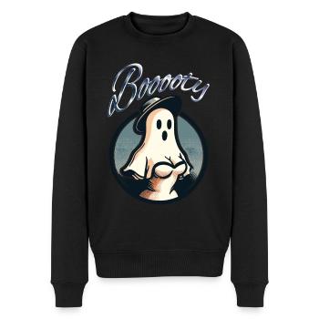Lustiges Halloween Booty Geistermotiv - Männer Premium Bio Pullover - Schwarz - Vorne - Nico (187cm)