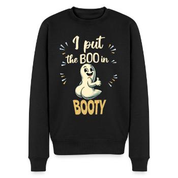 Gespenster Hintern I put the boo in booty - Männer Premium Bio Pullover - Schwarz - Vorne - Nico (187cm)