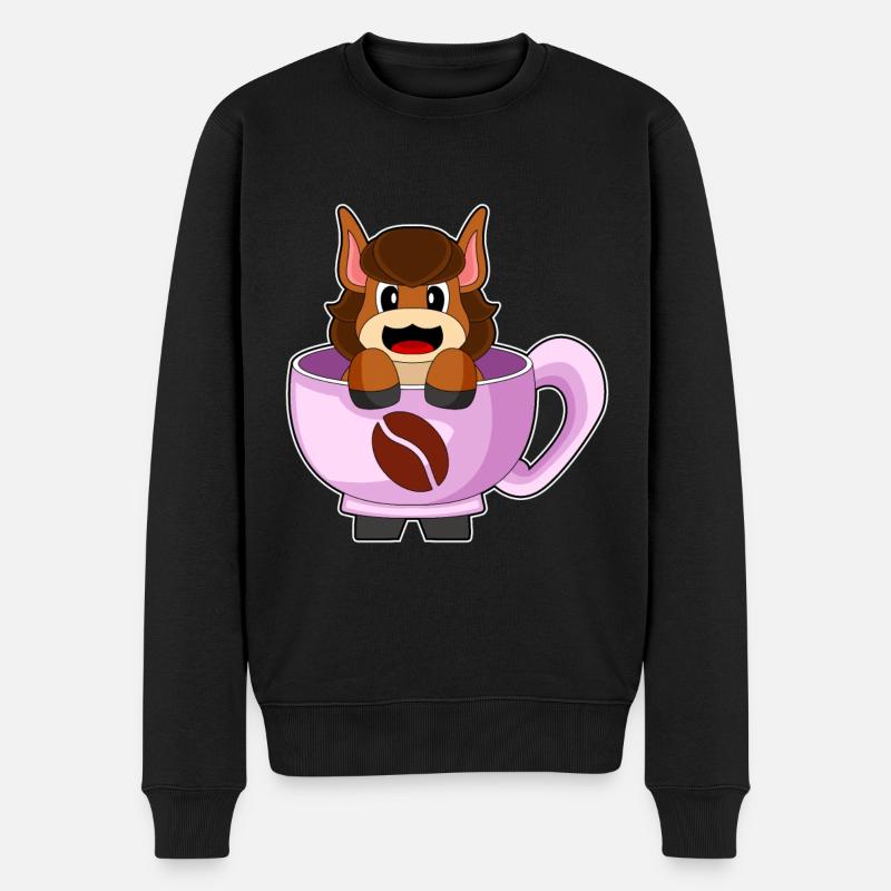 Tasse à café cheval - Pull Premium bio Homme - noir