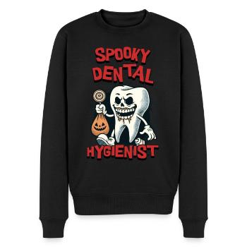 Motif d’Halloween d’hygiéniste dentaire effrayant - Pull Premium bio Homme - noir - Devant - Nico (187cm)
