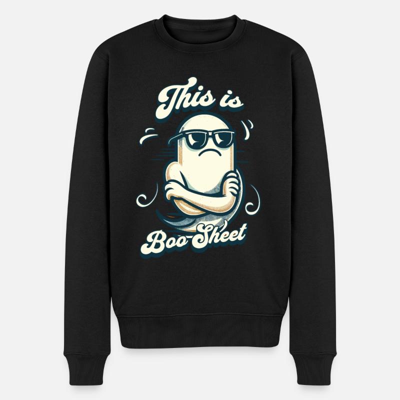 Drôle Halloween Boo Sheet Ghost - Pull Premium bio Homme - noir