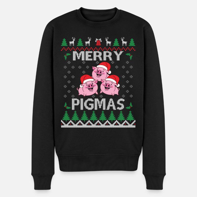 Joyeux Cochons Joyeux Noël - Pull Premium bio Homme - noir