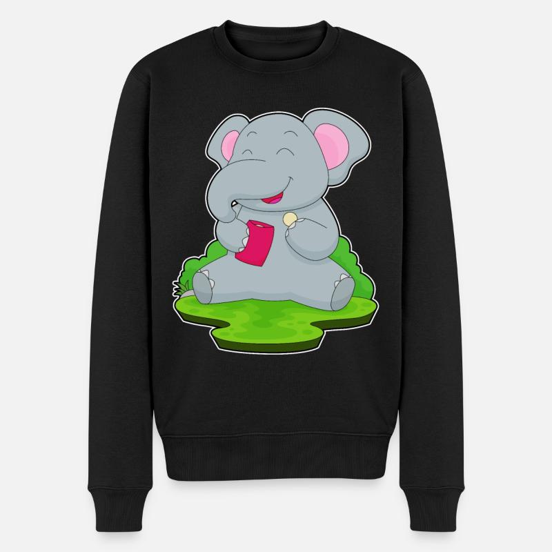 Elephant Chip Bag Chips - Men's Premium Organic Jumper - black