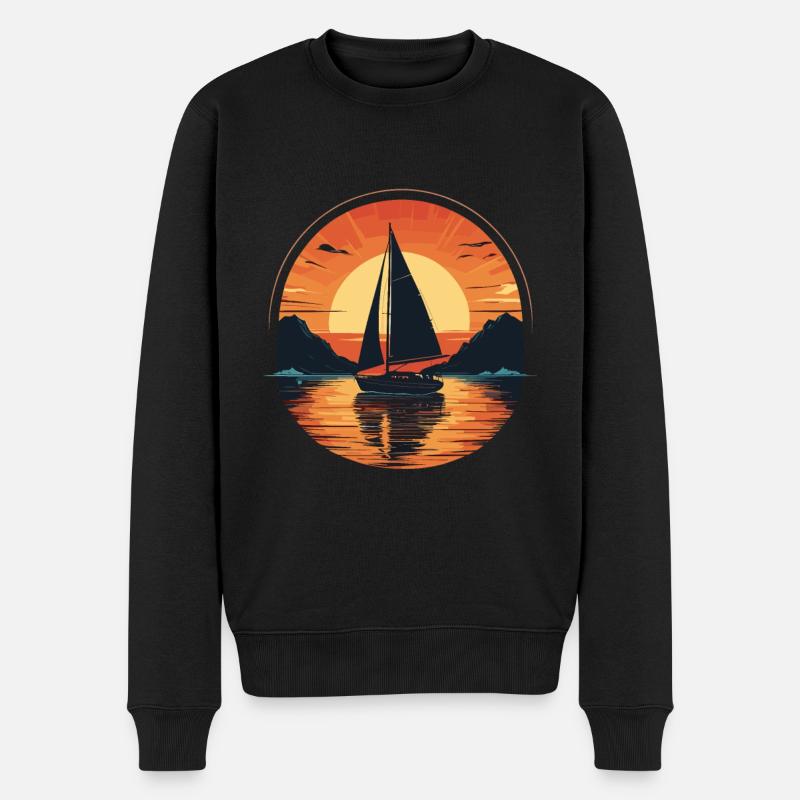 Voilier Sunset Adventure - Pull Premium bio Homme - noir