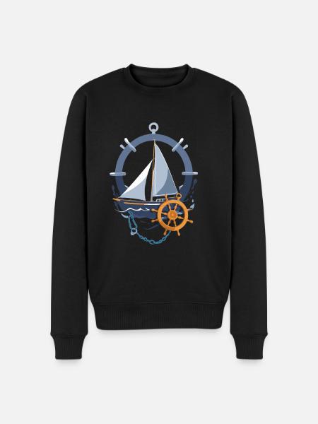 Maritime sailing adventure motif - Men's Premium Organic Jumper - black