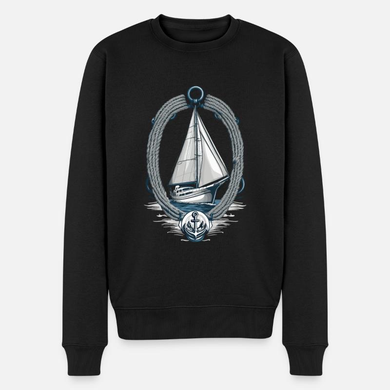Voile Aventure Élégance Maritime - Pull Premium bio Homme - noir