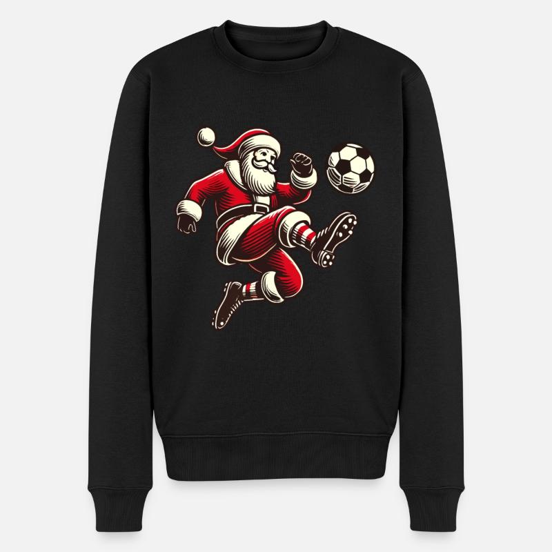 fSoccer jouant au Père Noël - Pull Premium bio Homme - noir