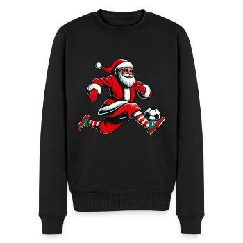 Noël Père Noël Action de football - Pull Premium bio Homme - noir - Devant - Nico (187cm)