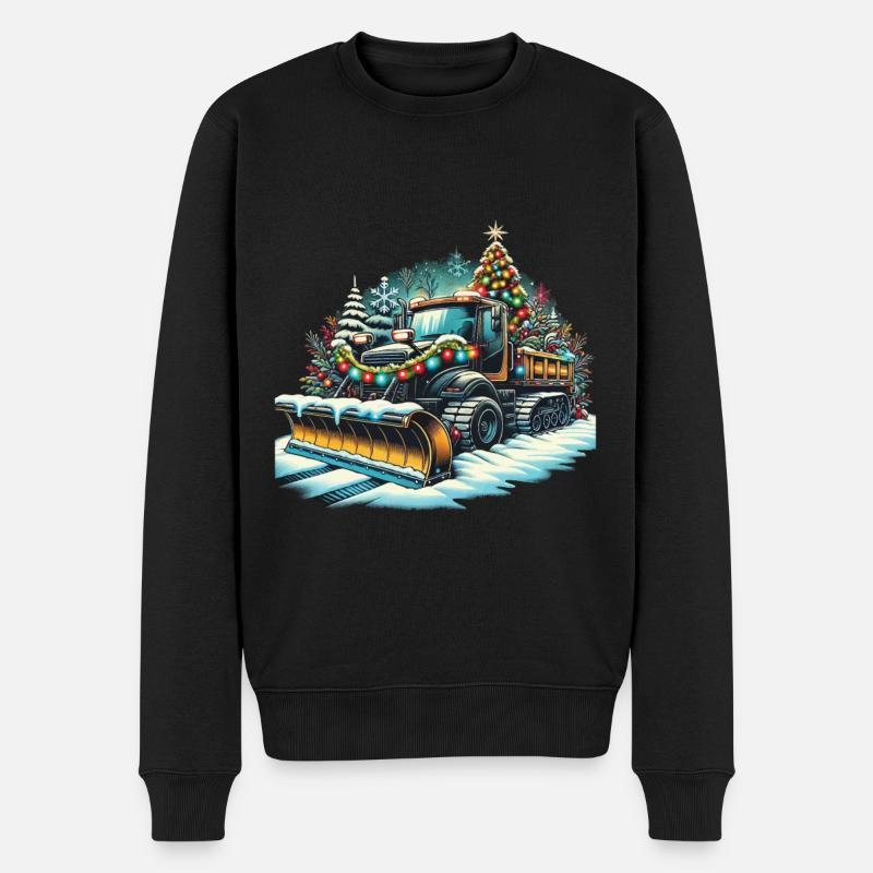Déneigement de Noël en hiver - Pull Premium bio Homme - noir