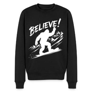 Sasquatch Bigfoot Snowboard Snowboarder - Männer Premium Bio Pullover - Schwarz - Vorne - Nico (187cm)
