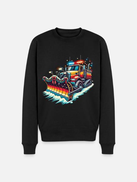 Winter Weihnachten Schneeräummaschine Fahrzeug - Männer Premium Bio Pullover - Schwarz