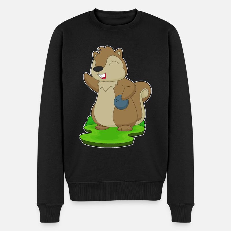 Eichhörnchen Bowling Bowlingkugel - Männer Premium Bio Pullover - Schwarz