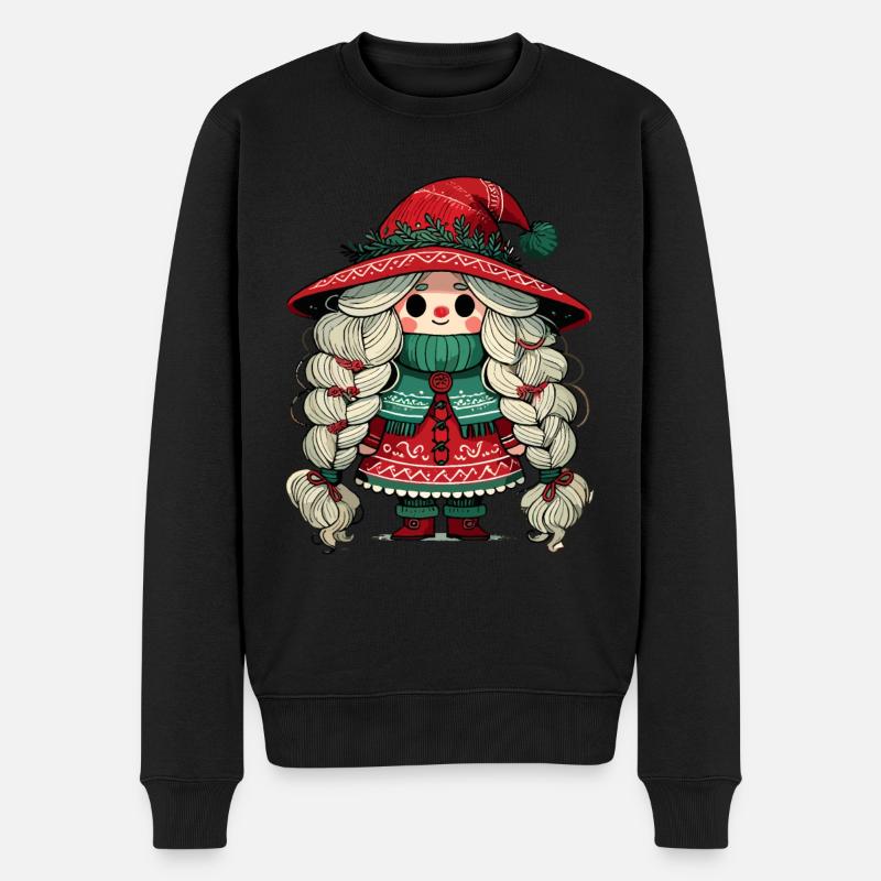 Gnome Fille Festive en Scandinave - Pull Premium bio Homme - noir
