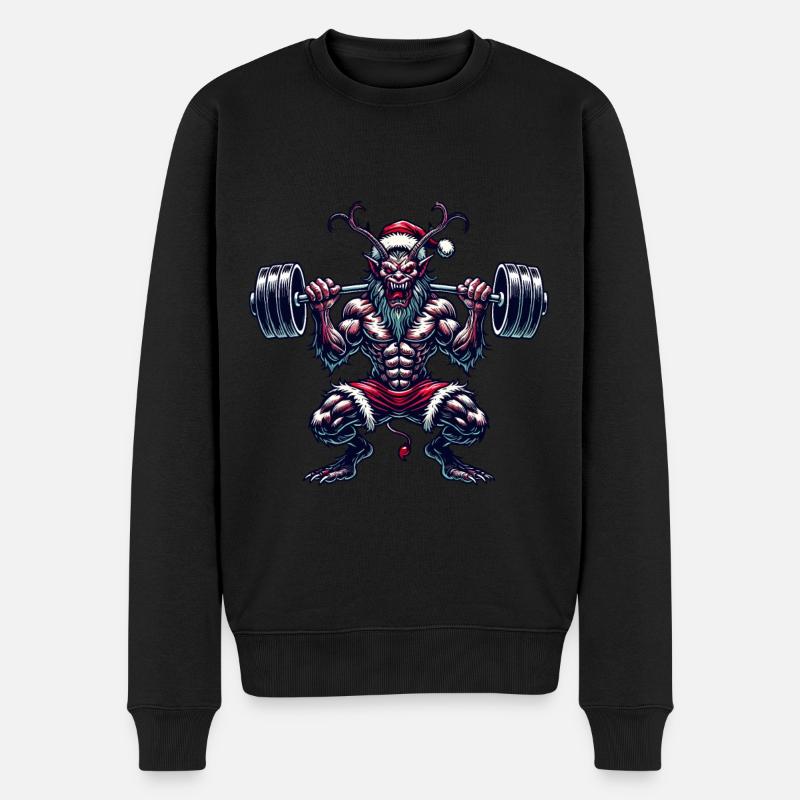 Krampus Bodybuilder Entraînement musculaire Gym d’hiver - Pull Premium bio Homme - noir