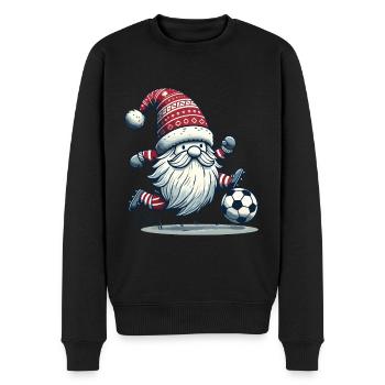 Gnome de football de Noël pour les fans - Pull Premium bio Homme - noir - Devant - Nico (187cm)