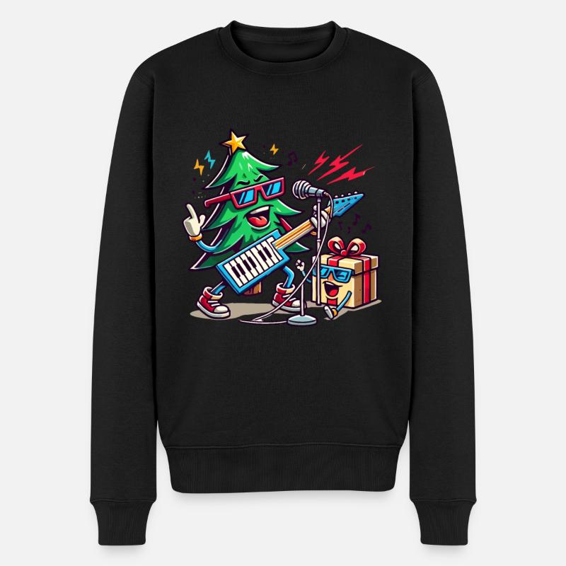 Noël Rétro Rocking Sain - Pull Premium bio Homme - noir