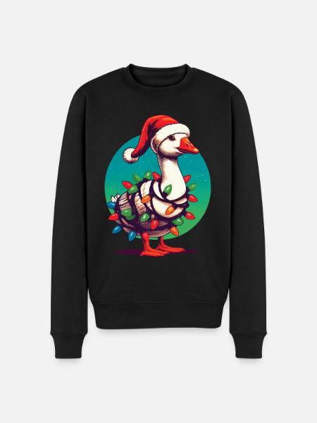 gChristmas Funny Clumsy Goose - Men's Premium Organic Jumper - black