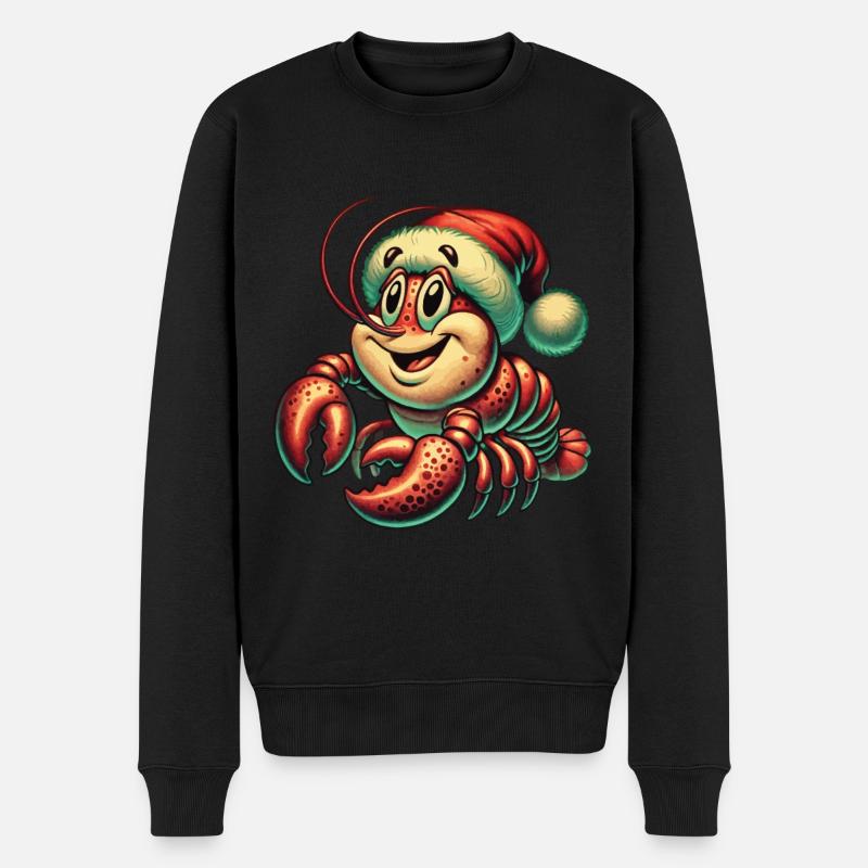 Christmas lobster with cap - Men's Premium Organic Jumper - black