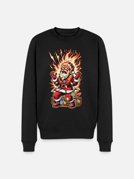 Santa Claus gets electrocuted catastrophe - Men's Premium Organic Jumper - black