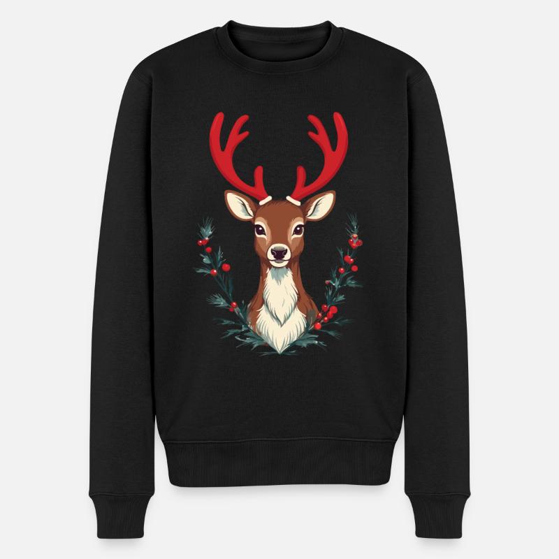 Renne festif pour Noël - Pull Premium bio Homme - noir