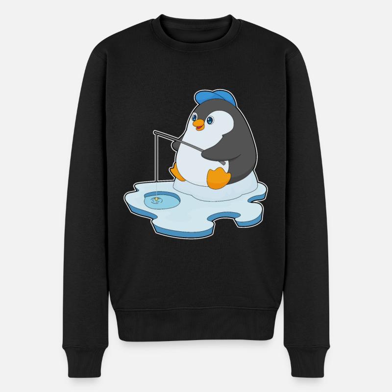 Pingouin Pêcheur Ange Pêche - Pull Premium bio Homme - noir