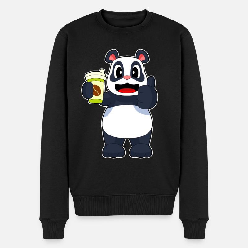 Panda Coffee à emporter - Pull Premium bio Homme - noir