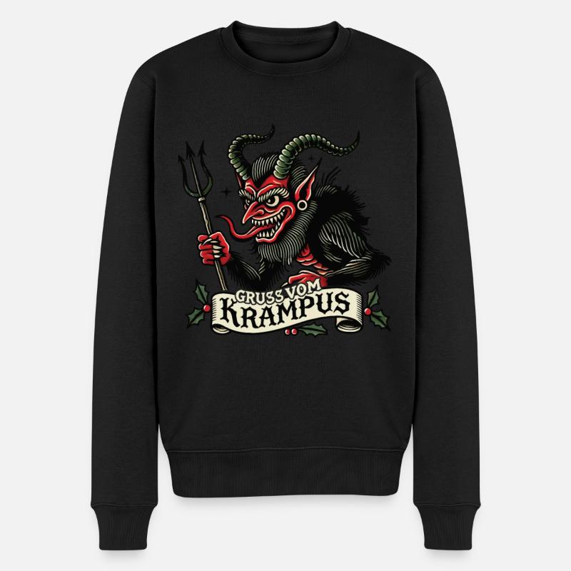 Salutations de Krampus Noël - Pull Premium bio Homme - noir