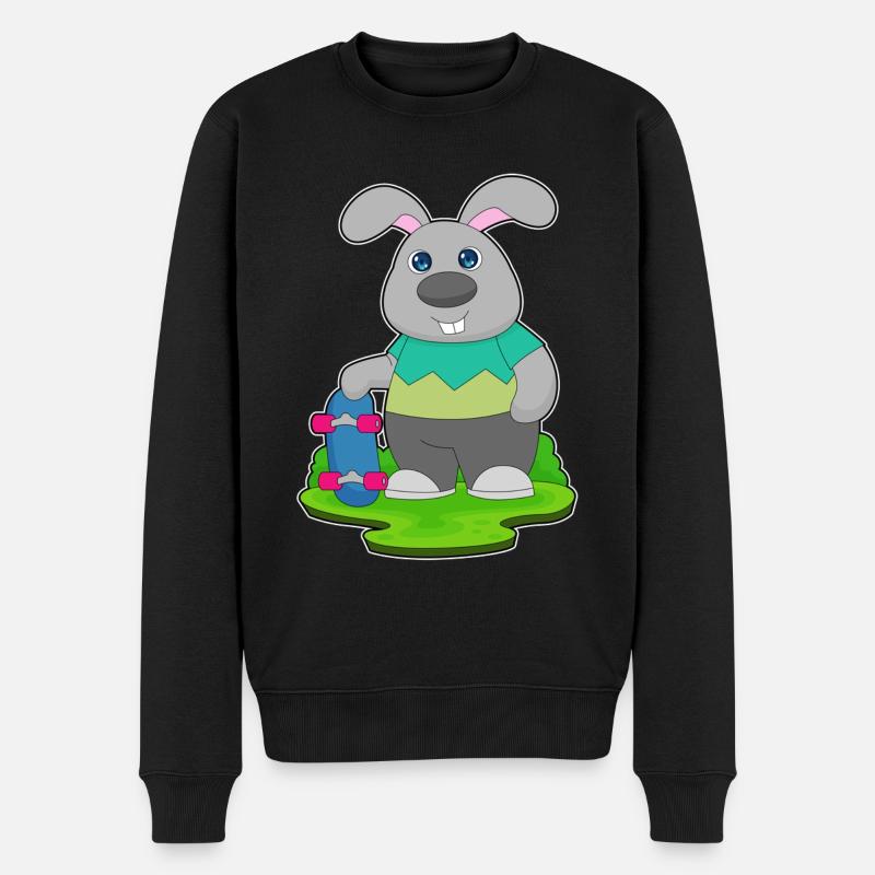 Bunny Skater Skateboard - Pull Premium bio Homme - noir
