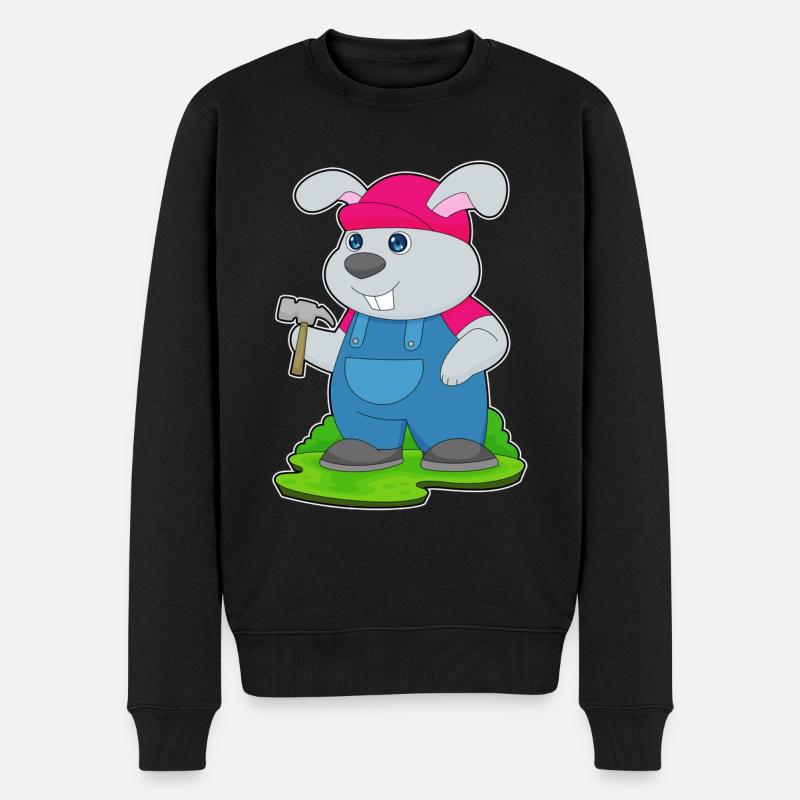 Marteau de charpentier de lapin - Pull Premium bio Homme - noir