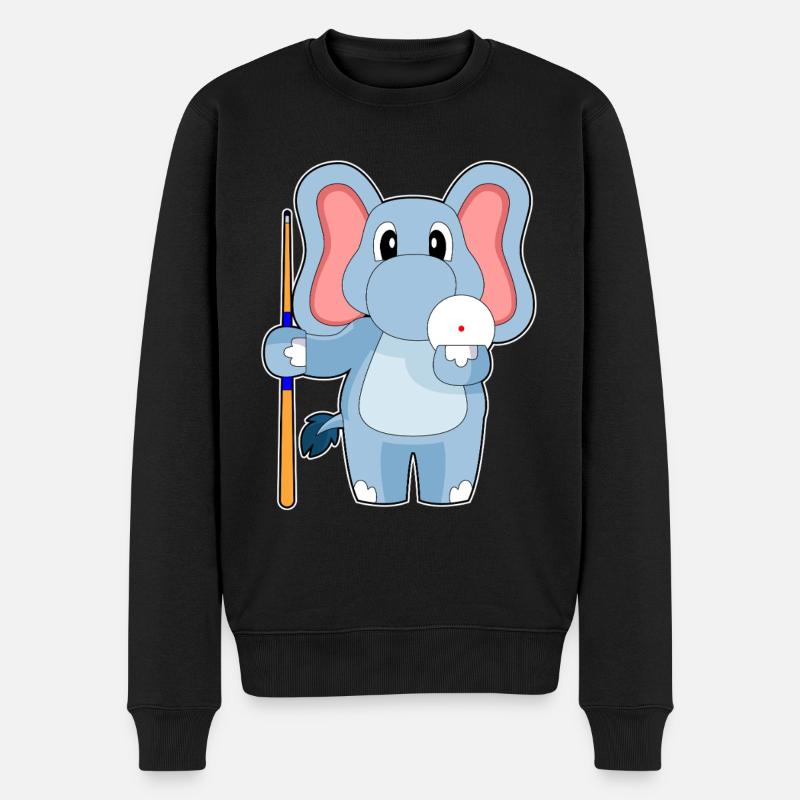 Cue de billard éléphant - Pull Premium bio Homme - noir