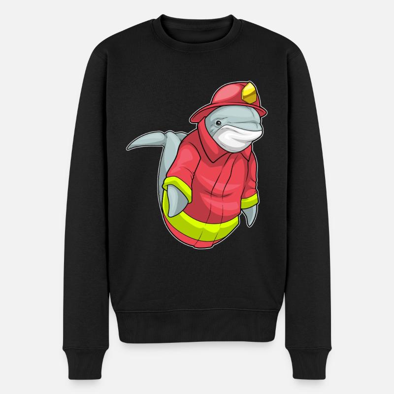 Dolphin Pompier Pompier Brigade - Pull Premium bio Homme - noir