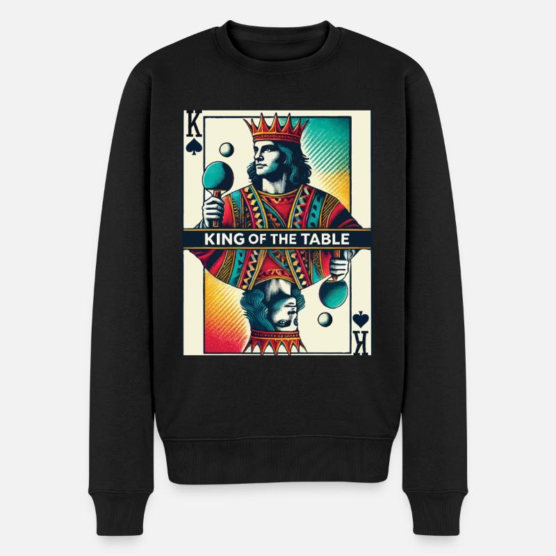 Rétro jouer au ping-pong king - Pull Premium bio Homme - noir