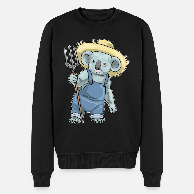 Fourche Koala Farmer - Pull Premium bio Homme - noir